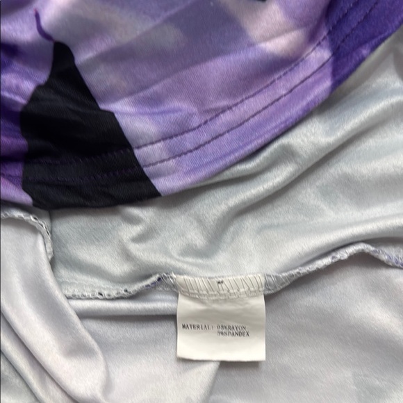 HAWAIIAN  FLORAL SUNDRESS DRESS PLUS 2X PURPLE BLACK WHITE SCOOP-NECK STRETCH - Picture 8 of 11